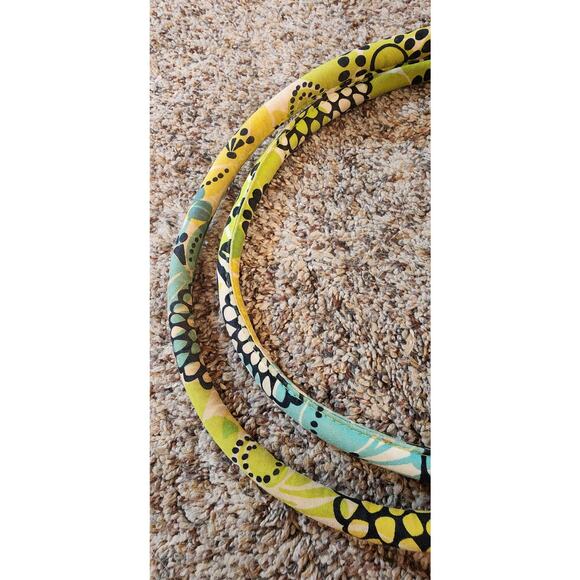 Vera Bradley Frame Bag "Limes Up" Quilted Floral Green Blue Used Good Condition - Picture 7 of 9